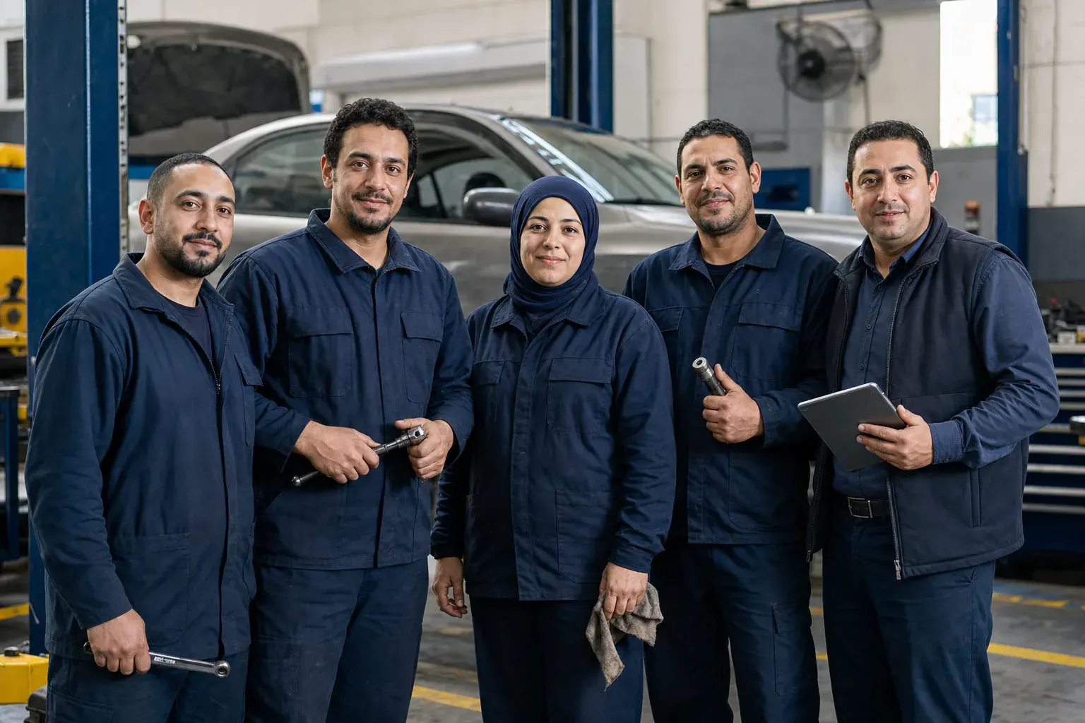Nuba Auto workshop team in a service bay